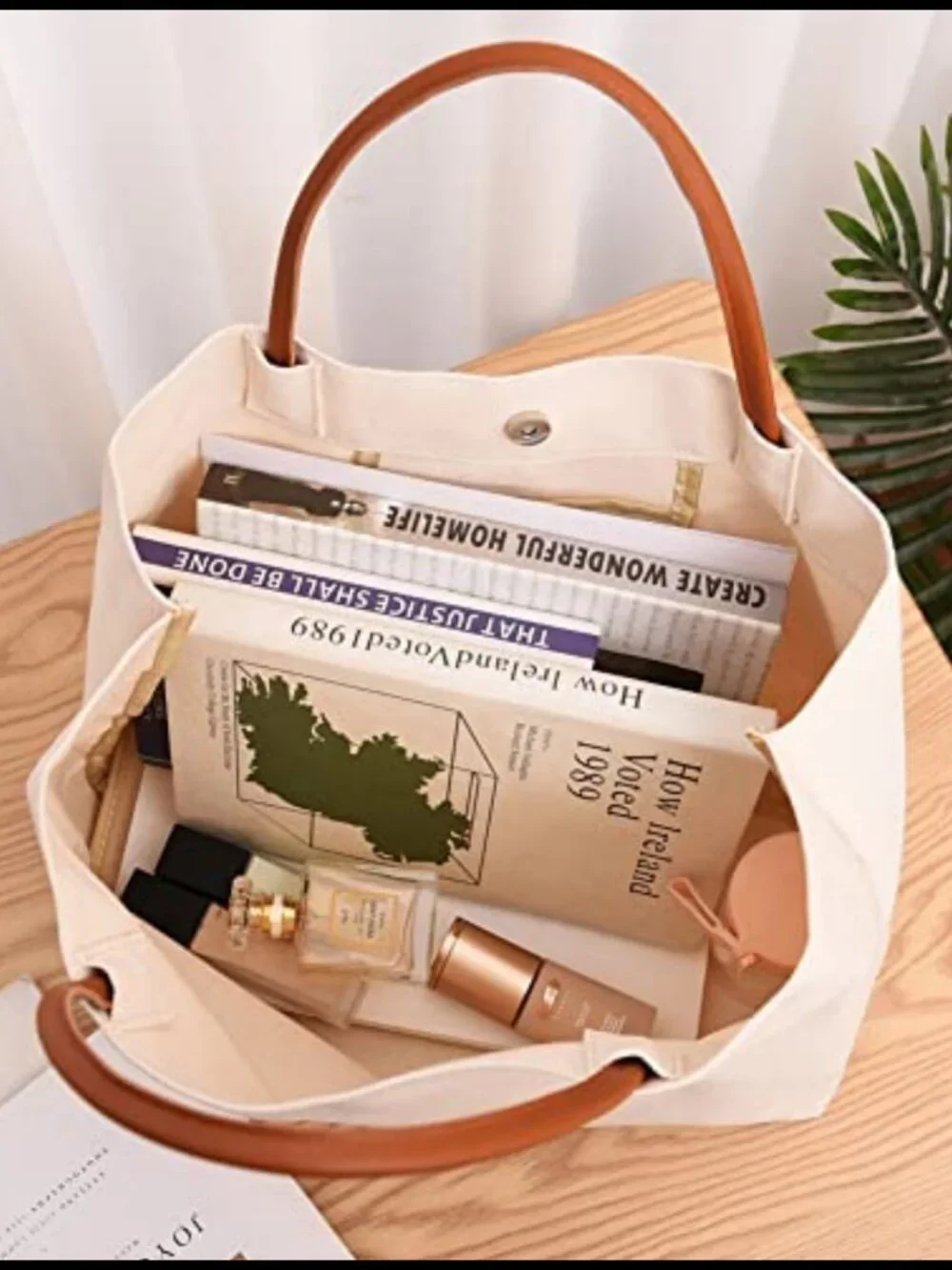 Canvas Mama Tote Bag Mom Life Purse Snap Closure Shoulder Handbag